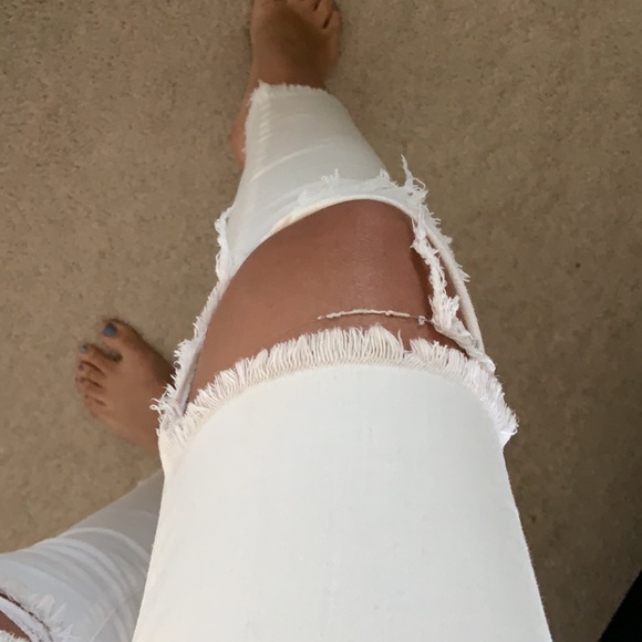 White high rise cropped jeans - Picture 2 of 7